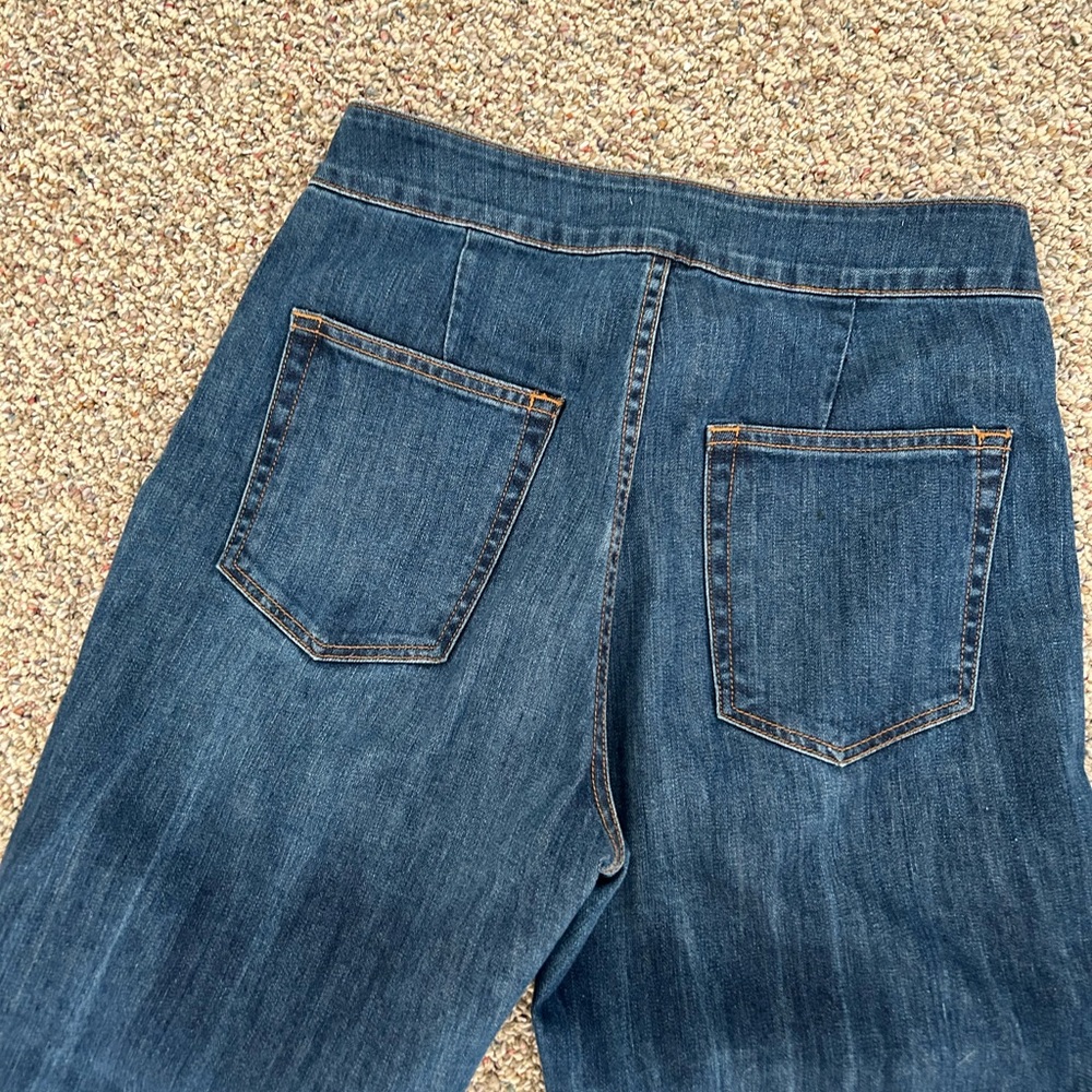 ASKK NY Blue Flare Wide Leg Jeans High-Rise - Picture 6 of 10